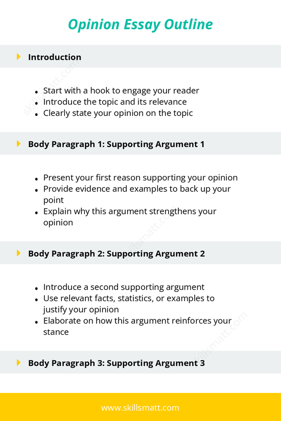 Use this outline to structure your opinion essay effectively, ensuring your arguments are clear and convincing._Image 1