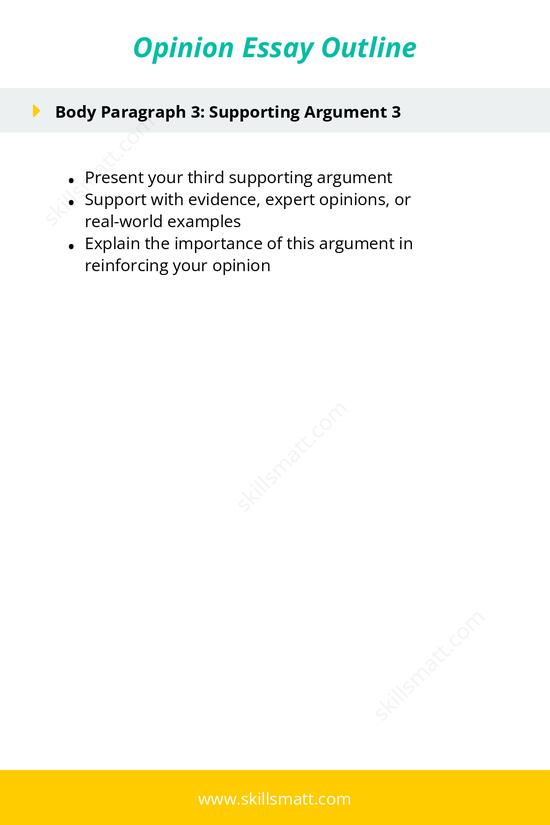 Use this outline to structure your opinion essay effectively, ensuring your arguments are clear and convincing._Image 2