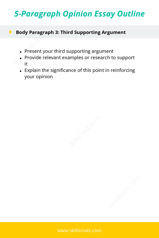 Use this 5-paragraph opinion essay outline to structure your essay with clarity and persuasive reasoning._Image 2