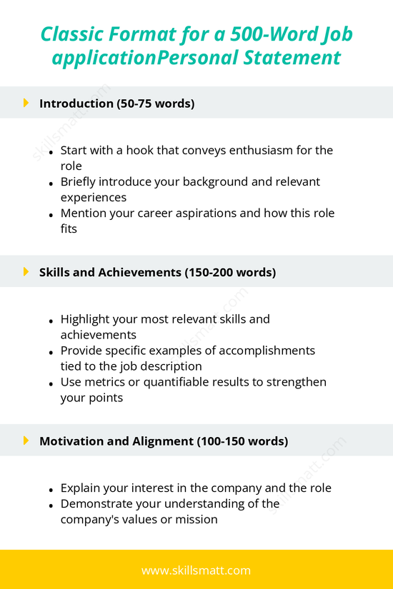 Use this detailed framework to craft a 500-word personal statement tailored for job applications._Image 1