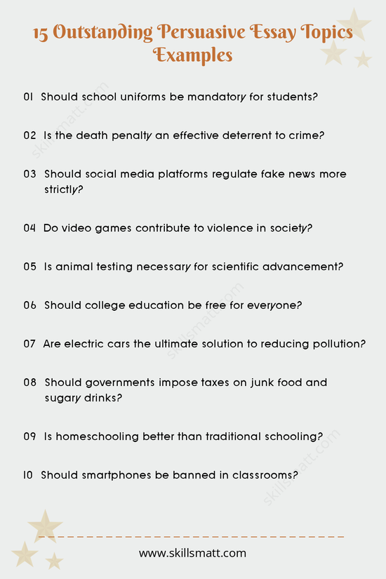 Explore these 15 thought-provoking persuasive essay topics to inspire your writing._Image 1