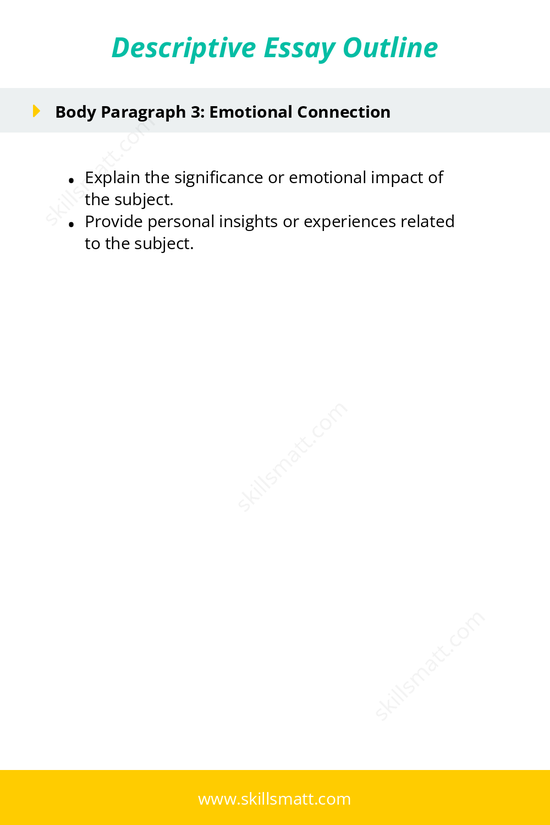 Follow this detailed descriptive essay outline to structure your essay effectively._Image 2
