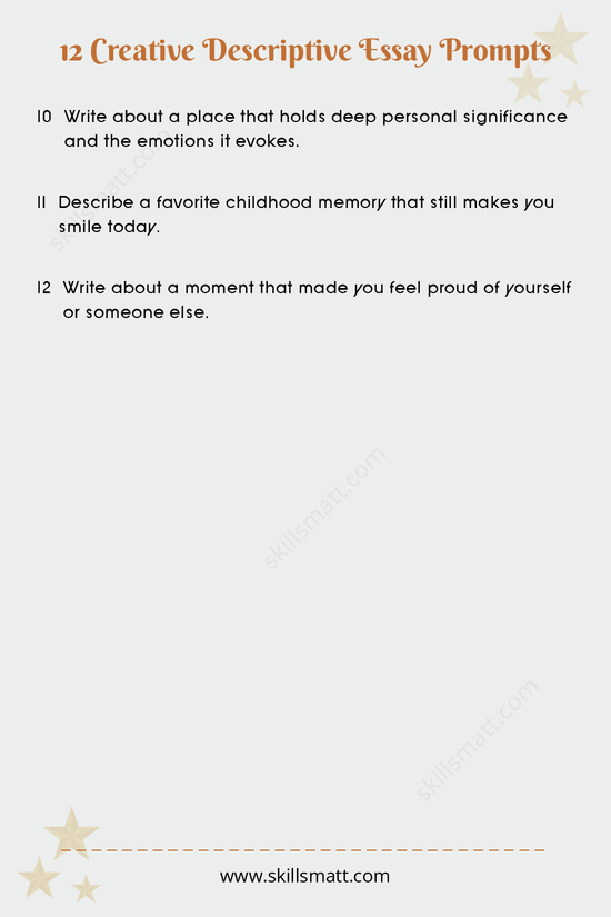 Explore these 12 creative descriptive essay prompts to inspire vivid, detailed writing._Image 2